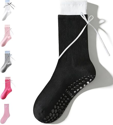Anti-Slip Yoga Socks with Grips Pilates & Barre Grip Socks for Women Cute Grippy Socks Woman in Saudi Arabia