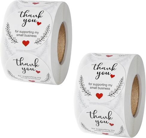 Thank You for Supporting My Small Business Stickers 1.5 inch 2 Rolls Total 1000 PCS Thankful Stickers for Small Business Packaging 1 1/2 inch Round Business Appreciation Lable Stickers (Kraft) in Kuwait