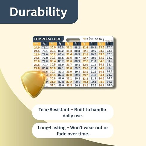 4 بطاقات تحويل، بطاقة مرجعية للشارة، دليل سريع للموظفين الطبيين، الحجم، السائل، الارتفاع، الوزن، الوقت، درجة الحرارة (حجم الشارة) in Kuwait