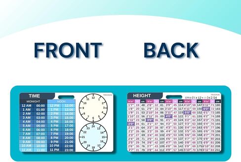 4 بطاقات تحويل، بطاقة مرجعية للشارة، دليل سريع للموظفين الطبيين، الحجم، السائل، الارتفاع، الوزن، الوقت، درجة الحرارة (حجم الشارة) in Kuwait