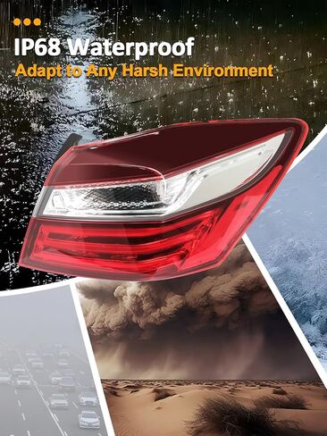 ضوء الذيل الأيمن للراكب متوافق مع Honda Accord 2016 2017، مصابيح الذيل الخلفية، الضوء الخلفي لإشارة الانعطاف للفرامل اليمنى، استبدال المصباح الخلفي لجانب الراكب HO2805108 in Kuwait