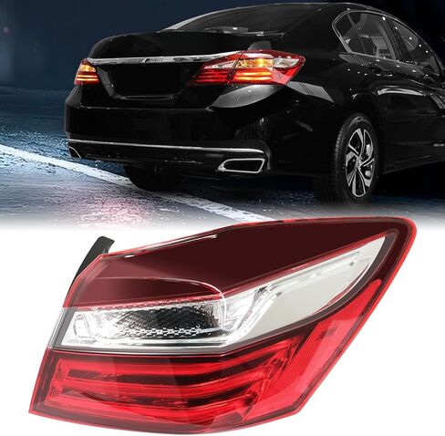 ضوء الذيل الأيمن للراكب متوافق مع Honda Accord 2016 2017، مصابيح الذيل الخلفية، الضوء الخلفي لإشارة الانعطاف للفرامل اليمنى، استبدال المصباح الخلفي لجانب الراكب HO2805108 in Kuwait