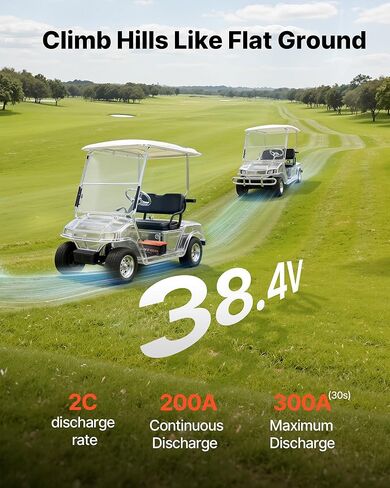 VEVOR 36V (38.4V) 105AH Lithium Golf Cart Battery, with 25A Charger, Lifepo4 Battery Kit, Built-in 200A BMS, with Bluetooth & Touch Monitor, 2C Discharge, 4000 Cycles, for Golf Carts, Trolling Motors in Saudi Arabia