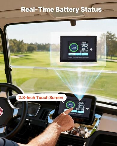VEVOR 36V (38.4V) 105AH Lithium Golf Cart Battery, with 25A Charger, Lifepo4 Battery Kit, Built-in 200A BMS, with Bluetooth & Touch Monitor, 2C Discharge, 4000 Cycles, for Golf Carts, Trolling Motors in Saudi Arabia