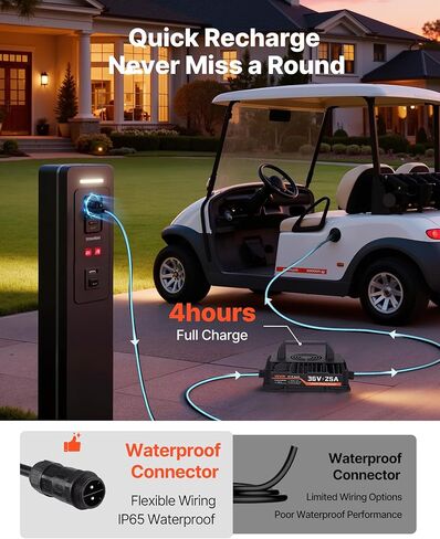 VEVOR 36V (38.4V) 105AH Lithium Golf Cart Battery, with 25A Charger, Lifepo4 Battery Kit, Built-in 200A BMS, with Bluetooth & Touch Monitor, 2C Discharge, 4000 Cycles, for Golf Carts, Trolling Motors in Saudi Arabia
