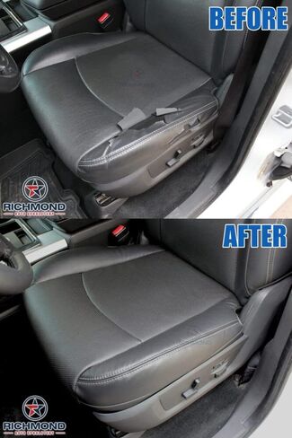 Richmond Auto Upholstery - Driver Side Bottom Replacement Leather Seat Cover, Dark Gray Compatible with 1999 Dodge Ram 1500 SLT Laramie in Saudi Arabia