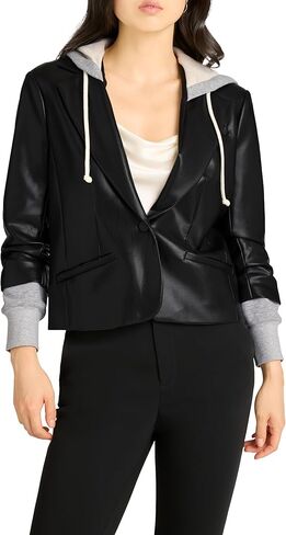 Cinq à Sept Women's Vegan Leather Le Petit Hooded Khloe Jacket in Saudi Arabia