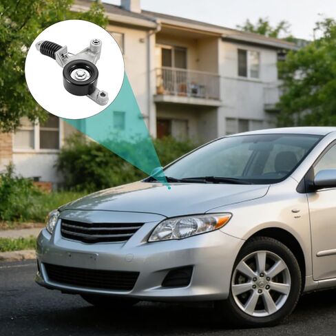مجموعة شداد الحزام 38453 مع بكرة (2.4L L4) لسيارة Toyota Camry 2007-2009، Corolla 2009-2012، Matrix 2009-2013، RAV4 2006-2008، Solara 2008، For Scion xB 2008-2015 166200H020 1662028060 49396 in Saudi Arabia