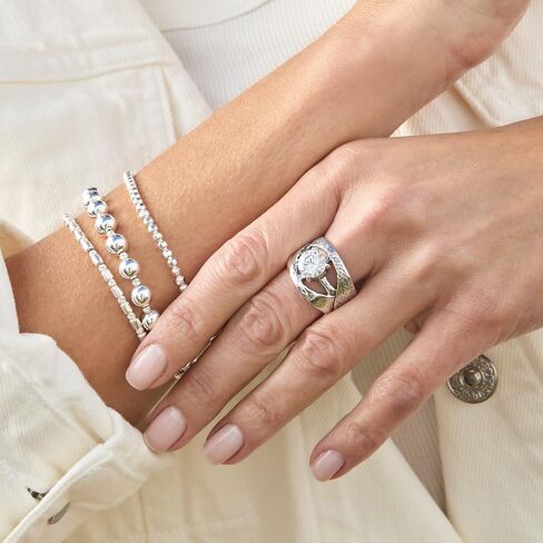 Silpada 'Full Appeal' Sterling Silver White Cubic Zirconia Ring in Saudi Arabia
