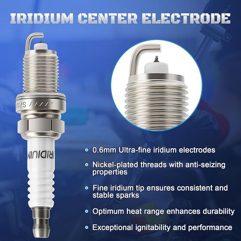 Iridium Spark Plugs 4 Pack 97932 IZFR5L11 Compatible with Dodge Avenger Journey Caliber 2.4 2008 2009 2010, Chrysler 200 2.4L 2011 2012 2013 2014 & Sebring 2009 2010, Jeep Compass Patriot 2016 2017 in Saudi Arabia