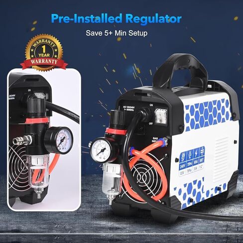 قاطع بلازما RBC6000DL من Reboot، آلة قطع بلازما قوسية تجريبية 60 أمبير، قطع نظيف 5/8 بوصة، قطع قطع 4/5 بوصة، جهد مزدوج 110/120 فولت أو 220/240 فولت مع شاشة عرض رقمية لمجموعة المواد الاستهلاكية in Kuwait