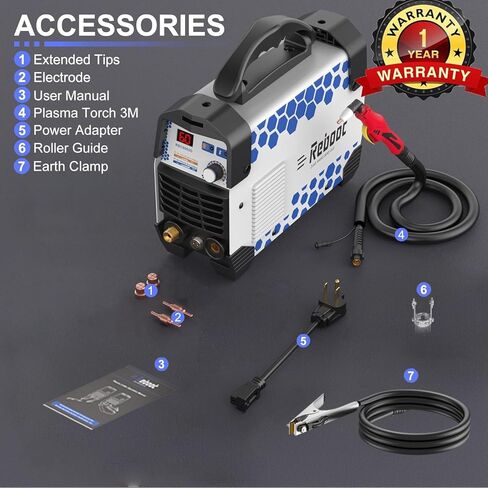 قاطع بلازما RBC6000DL من Reboot، آلة قطع بلازما قوسية تجريبية 60 أمبير، قطع نظيف 5/8 بوصة، قطع قطع 4/5 بوصة، جهد مزدوج 110/120 فولت أو 220/240 فولت مع شاشة عرض رقمية لمجموعة المواد الاستهلاكية in Kuwait