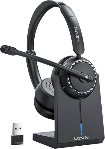 LEVN Headset with Mic, USB Headset with Microphone for PC, Headset with Microphone for Pc with Noise Canceling Microphone for Laptop, USB Headset for Work from Home/Call Center/Open Office in Kuwait