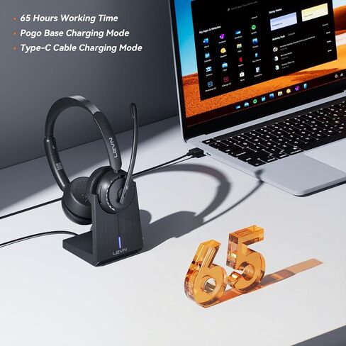 LEVN Headset with Mic, USB Headset with Microphone for PC, Headset with Microphone for Pc with Noise Canceling Microphone for Laptop, USB Headset for Work from Home/Call Center/Open Office in Kuwait
