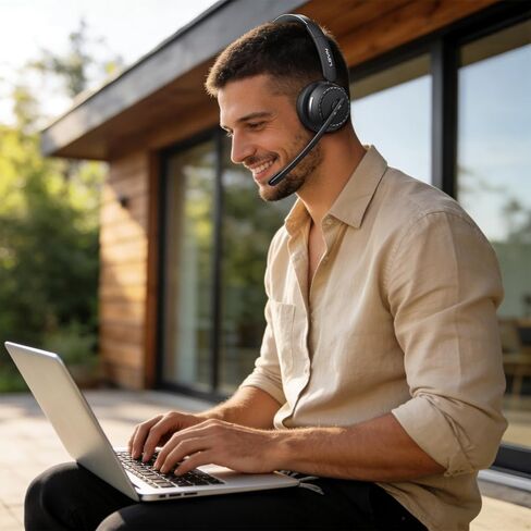 LEVN Headset with Mic, USB Headset with Microphone for PC, Headset with Microphone for Pc with Noise Canceling Microphone for Laptop, USB Headset for Work from Home/Call Center/Open Office in Kuwait