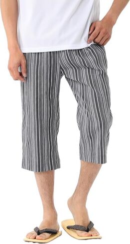 Takashima-Chijimi Full Elastic Pants Men's Pants, Room Wear (16.54" Inseam / 100% Cotton) Made in Japan in Saudi Arabia