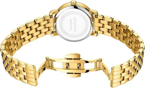 Gold Watches for Women with Vintage Round Case Roman Dial Stainless Steel Band Adjustment Tool Included Water Resistant in Kuwait