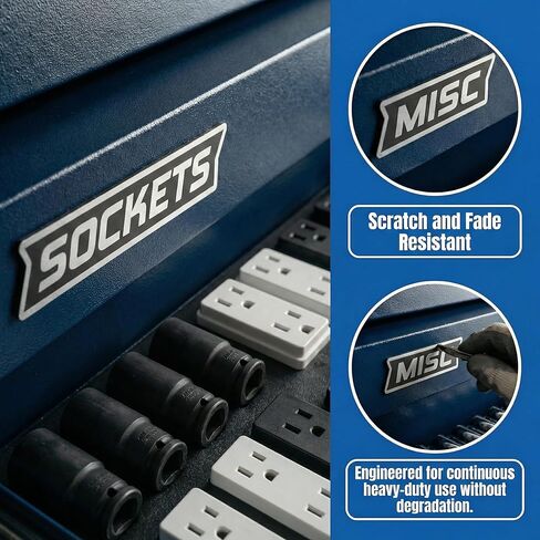 16PCS Magnetic Tool Box Labels, Tool Box Labels Magnet Toolbox Magnetic Labels, Magnetic Toolbox Drawer Labels Reusable Labels for Steel Toolboxes Carts Drawers & Cabinets in Saudi Arabia