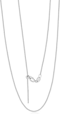 Adjustable Sterling Silver Chain - 925 Solid 1.1mm Silver Chain Necklace for Women Hypoallergenic Minimalist Dainty Everyday Layering Jewelry (Upgraded Spring-Ring Clasp) in Saudi Arabia