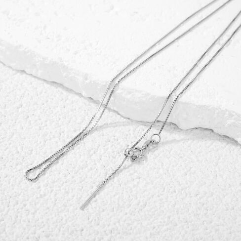 Adjustable Sterling Silver Chain - 925 Solid 1.1mm Silver Chain Necklace for Women Hypoallergenic Minimalist Dainty Everyday Layering Jewelry (Upgraded Spring-Ring Clasp) in Saudi Arabia
