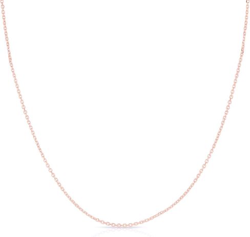 Floreo 14k Yellow Gold or White Gold or Rose Gold 0.9mm Solid Diamond Cut Cable Chain Necklace in Saudi Arabia