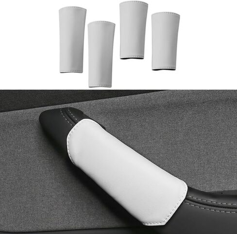 Door Handle Cover for Tesla Model Y Juniper Interior Door Handle Protector Grab Anti-Scratch Handle Covers Front Rear Door Pull Handle Cover Tesla Model Y Juniper Accessories (White in Saudi Arabia