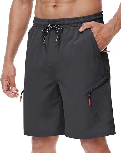 LAZYDAY Men's Hiking Cargo Shorts with Zipper Pockets Elastic Waist Quick Dry for Outdoor,Travel,Summer,Fishing in Saudi Arabia