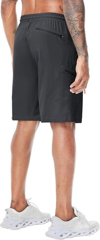 LAZYDAY Men's Hiking Cargo Shorts with Zipper Pockets Elastic Waist Quick Dry for Outdoor,Travel,Summer,Fishing in Saudi Arabia