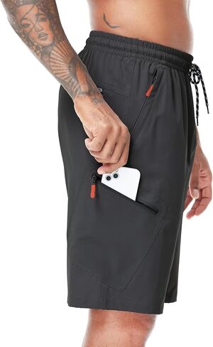 LAZYDAY Men's Hiking Cargo Shorts with Zipper Pockets Elastic Waist Quick Dry for Outdoor,Travel,Summer,Fishing in Saudi Arabia