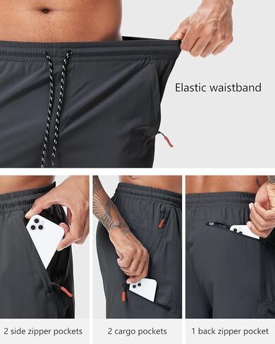 LAZYDAY Men's Hiking Cargo Shorts with Zipper Pockets Elastic Waist Quick Dry for Outdoor,Travel,Summer,Fishing in Saudi Arabia
