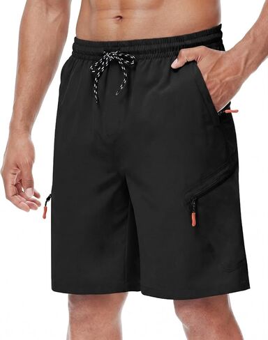 LAZYDAY Men's Hiking Cargo Shorts with Zipper Pockets Elastic Waist Quick Dry for Outdoor,Travel,Summer,Fishing in Saudi Arabia