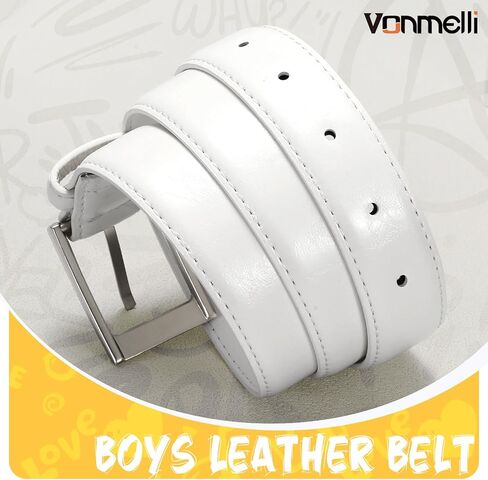 حزام جلد للأولاد من VONMELLI حزام ملابس جينز رسمي وسراويل كاجوال وأحزمة زي المدرسة in Kuwait
