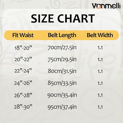 حزام جلد للأولاد من VONMELLI حزام ملابس جينز رسمي وسراويل كاجوال وأحزمة زي المدرسة in Kuwait
