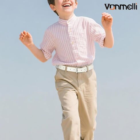 حزام جلد للأولاد من VONMELLI حزام ملابس جينز رسمي وسراويل كاجوال وأحزمة زي المدرسة in Kuwait