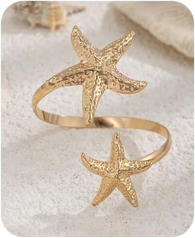 Gold Silver Arm Cuff Bracelet for Women Pearl Starfish Snake Upper Arm Cuffs Bangle Bracelet Adjustable Minimalist Armband Arms Cuffs Shiny Fashion Open Bangle Bracelet Graceful Summer Beach Accessories Beach Party Jewelry Gifts in Saudi Arabia