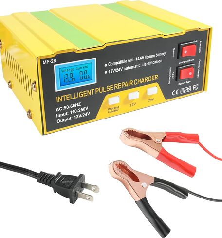 Car Battery Charger,12V Battery Charger,Automobile 12 Volt,Car Accessories Battery Charger 12V Automotive,Automatic Smart Battery Charger Maintainer with Pulse Repair for Motorbike,Car,Boat in Saudi Arabia