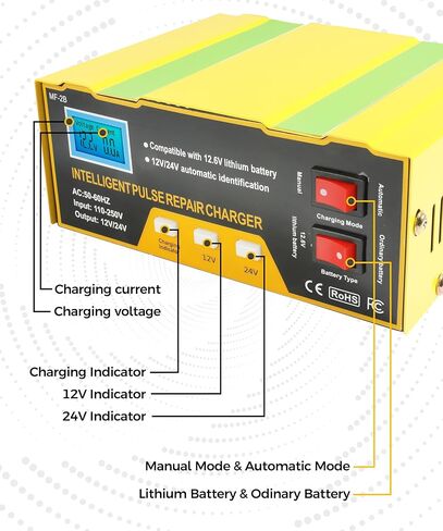 Car Battery Charger,12V Battery Charger,Automobile 12 Volt,Car Accessories Battery Charger 12V Automotive,Automatic Smart Battery Charger Maintainer with Pulse Repair for Motorbike,Car,Boat in Saudi Arabia
