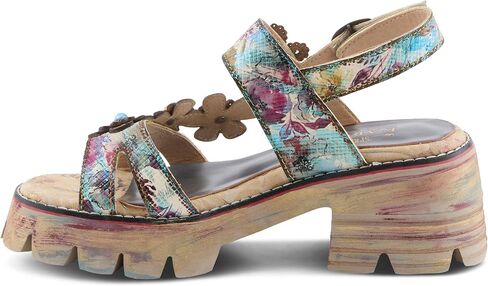 L'Artiste Macha Women’s Textured Leather Sandal with Supportive Block Heel in Saudi Arabia