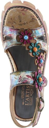 L'Artiste Macha Women’s Textured Leather Sandal with Supportive Block Heel in Saudi Arabia