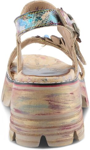L'Artiste Macha Women’s Textured Leather Sandal with Supportive Block Heel in Saudi Arabia