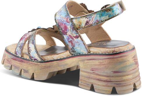 L'Artiste Macha Women’s Textured Leather Sandal with Supportive Block Heel in Saudi Arabia