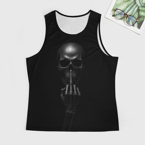 Blissboy Funny Skull Graphic Tank Top Novelty Sleeveless Shirt in Saudi Arabia