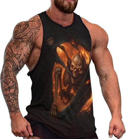Blissboy Funny Skull Graphic Tank Top Novelty Sleeveless Shirt in Saudi Arabia