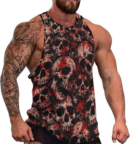 Blissboy Funny Skull Graphic Tank Top Novelty Sleeveless Shirt in Saudi Arabia
