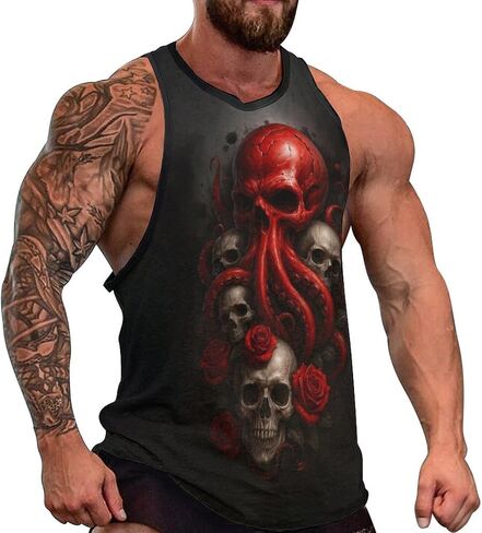 Blissboy Funny Skull Graphic Tank Top Novelty Sleeveless Shirt in Saudi Arabia