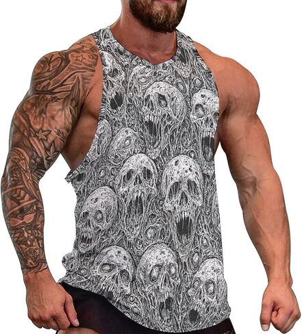 Blissboy Funny Skull Graphic Tank Top Novelty Sleeveless Shirt in Saudi Arabia