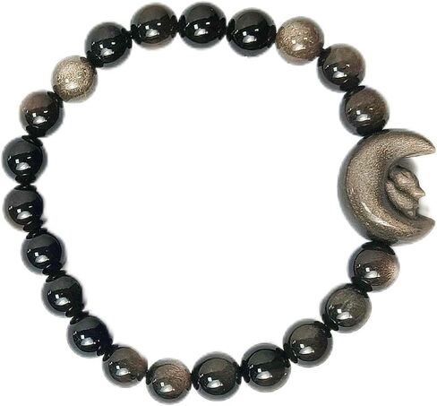Bracelet Obsidian,5/16 inch Beaded Stretchy Crystal Elastic Bracelets, approximately 6-1/4 Inch Adjustable Unisex Protection Healing,Bitherday Gifts for BestFriend in Saudi Arabia