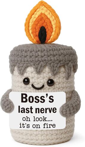 Funny Boss Gifts for Women Men - Christmas Stocking Stuffers for Women, Best Boss Lady Ever Birthday Xmas Bosses Day Appreciation Presents for Boss's Male Female - Handmade Crochet Candle in Kuwait