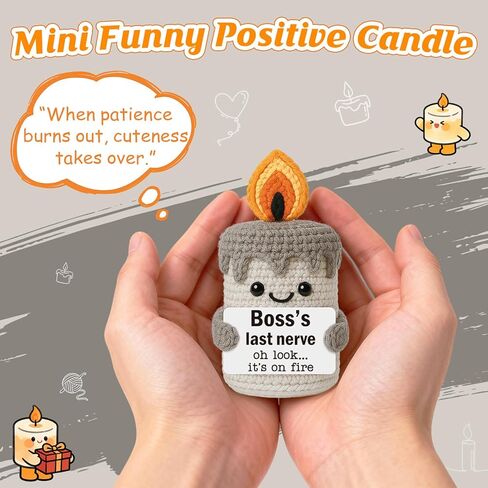 Funny Boss Gifts for Women Men - Christmas Stocking Stuffers for Women, Best Boss Lady Ever Birthday Xmas Bosses Day Appreciation Presents for Boss's Male Female - Handmade Crochet Candle in Kuwait
