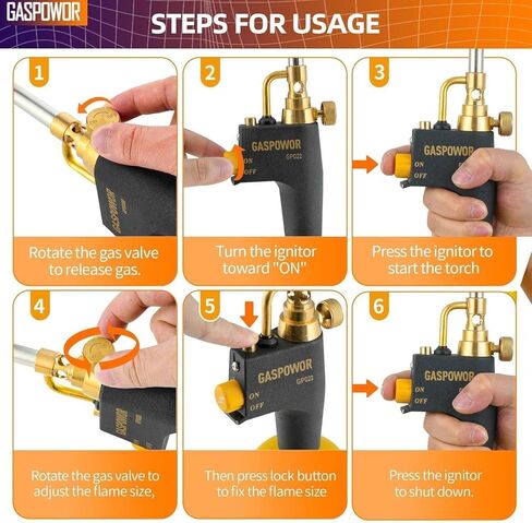 High Intensity Propane Torch Head Fuel by Propane, MAPP, Welding Torch, Turbo Gas Torch Kit, Trigger Start Mapp Gas Torch Kit with Igniter,Propane torch,Blow Torch(Fuel Not Included) in Kuwait